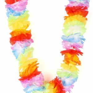 Collier fleurs Hawaï multicolore luxe adulte