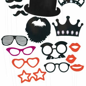 Kit photobooth 17 accessoires rouge et noir