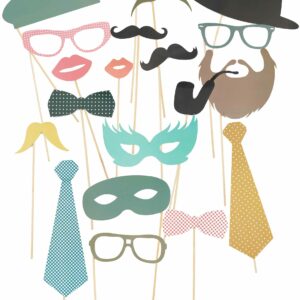 Kit photobooth rétro 20 pièces