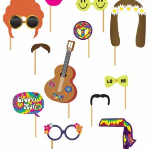 Kit photobooth Hippie 12 pièces